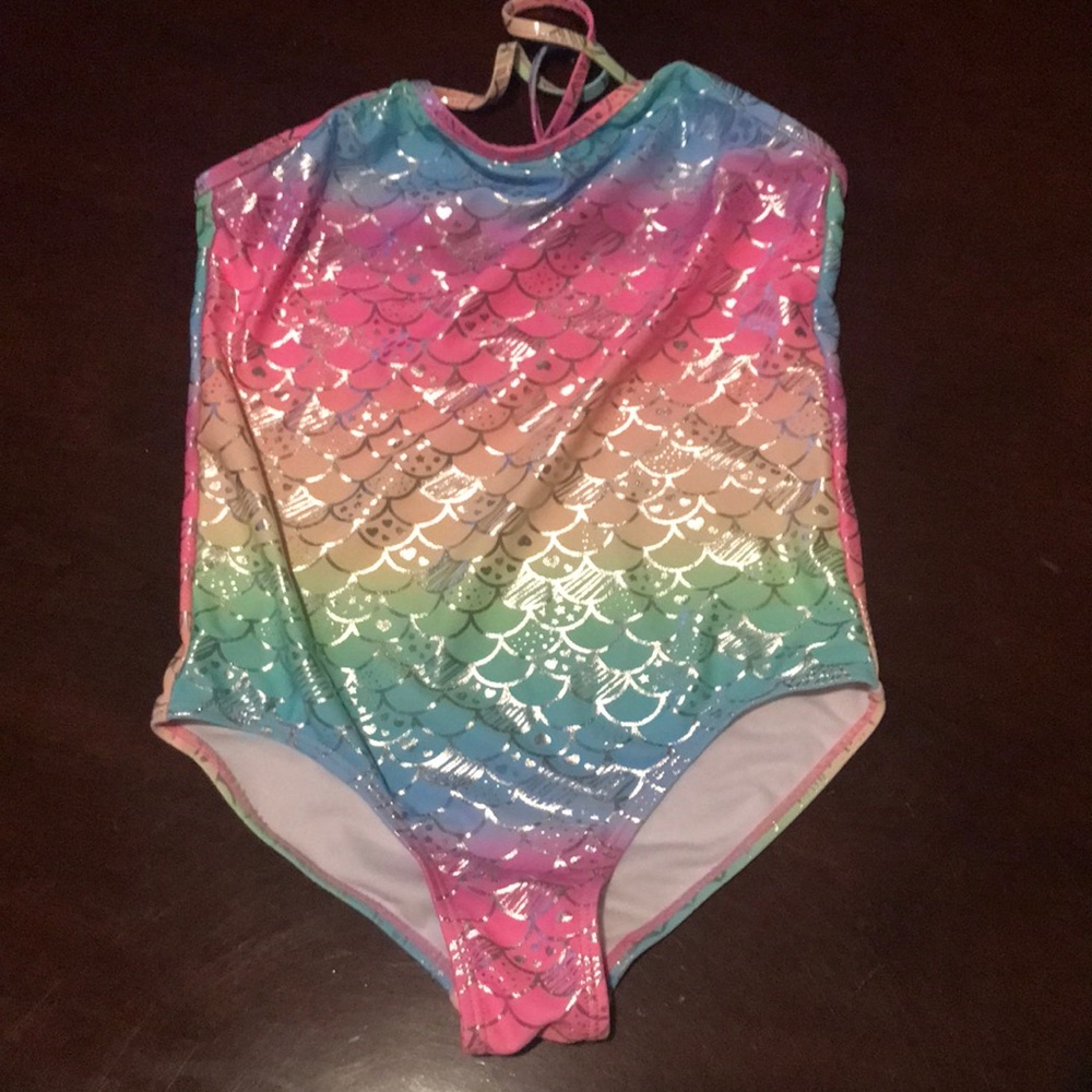 Bmagical by Btween girls one piece pastel rainbow shimmering bathing suit